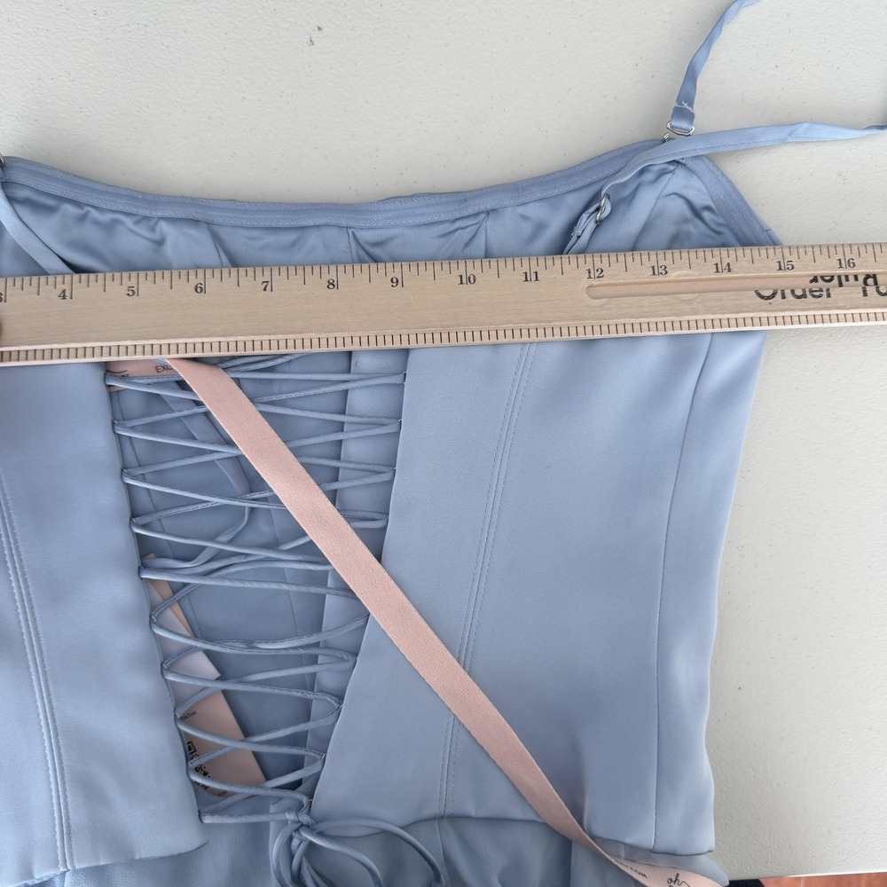 Oh Polly Dress 4 Blue Corset Mermaid Maxi Strapless Formal Evening Gown Wedding - Picture 14 of 14
